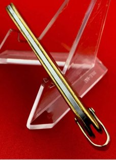 Vintage COLONIAL PROV RI Embossed Gold Tone Shadow Pen Folding Pocket Knife w/Bail