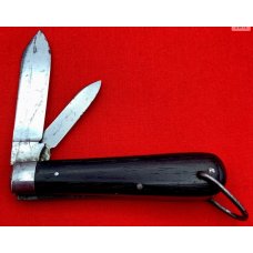Vintage EMPIRE WINSTED CT 2-Blade Barehead Jack Folding Pocket Knife c1853-1930 Ebony