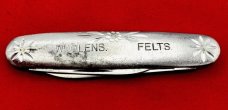 Vintage NEW YORK KNIFE CO Etched Aluminum Pen Folding Pocket Knife c.1888-1931 E.H Best