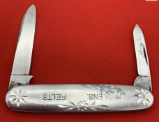 Vintage NEW YORK KNIFE CO Etched Aluminum Pen Folding Pocket Knife c.1888-1931 E.H Best