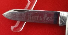 Vintage NEW YORK KNIFE Co Etched Aluminum Pen Pocket Knife c.1888 -1931 Blade Etch
