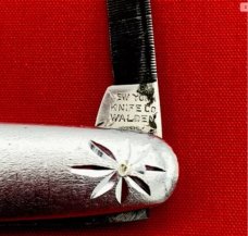 Vintage NEW YORK KNIFE CO Etched Aluminum Folding Pocket Knife c.1882-1931 NM Very Rare