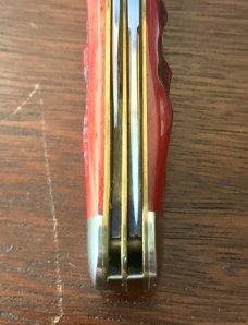 Marbles MSA English Jack Knife, Red Jigged Bone Handle, USA Made In 2001, New 
