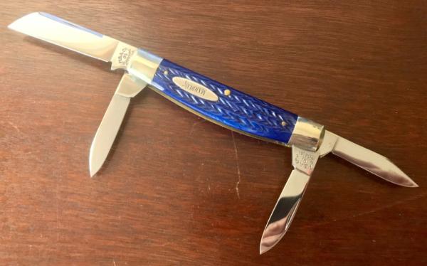 Marbles MSA Congress Knife, Blue Jigged Bone Handle, USA Made In 2001, New 
