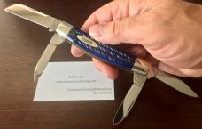 Marbles MSA Congress Knife, Blue Jigged Bone Handle, USA Made In 2001, New 