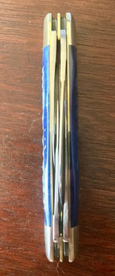 Marbles MSA Congress Knife, Blue Jigged Bone Handle, USA Made In 2001, New 