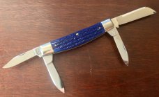Marbles MSA Congress Knife, Blue Jigged Bone Handle, USA Made In 2001, New 