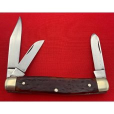 Vintage H BOKER CO 3-Blade Premium Stockman Folding Pocket Knife c1891-1944 Bone