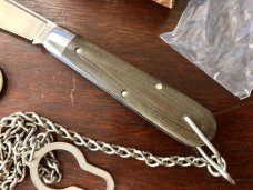 Great Eastern Cutlery Tidioute #151118B&C Boys Knife, OD Green Linen Micarta Handle, New (GEC 15) 
