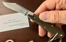 Great Eastern Cutlery Tidioute #151118B&C Boys Knife, OD Green Linen Micarta Handle, New (GEC 15) 