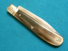 VINTAGE HORN HANDLE RICH MATTES ROSTFREI HUNTING SKINNING FOLDING POCKET JACK SURVIVAL KNIFE KNIVES