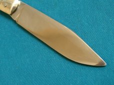 VINTAGE HORN HANDLE RICH MATTES ROSTFREI HUNTING SKINNING FOLDING POCKET JACK SURVIVAL KNIFE KNIVES