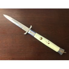 Batwing Rizzuto Estileto Milano, Marked Stainless Steel, Hard To Find White Handle, Used