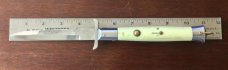 Batwing Rizzuto Estileto Milano, Marked Stainless Steel, Hard To Find White Handle, Used