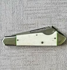 K'roo Custom Giraffe bone Sheepsfoot Bullet Head Knife, coa/ slip, 4