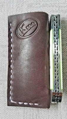K'roo Custom Giraffe bone Sheepsfoot Bullet Head Knife, coa/ slip, 4