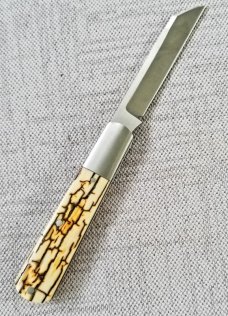 Jeff Mitchell Custom Mammoth Sheepsfoot Barlow Knife, 3.75
