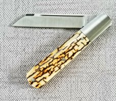 Jeff Mitchell Custom Mammoth Sheepsfoot Barlow Knife, 3.75