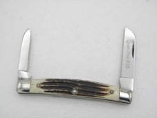 Queen Cutlery #15 half congress Winterbotton bone : 3 7/16” closed, circa 1960s,