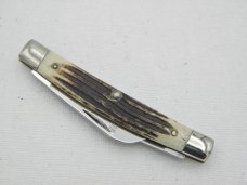 Queen Cutlery #15 half congress Winterbotton bone :  3 7/16” closed, circa 1960s,