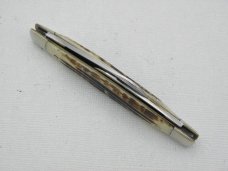 Queen Cutlery #15 half congress Winterbotton bone :  3 7/16” closed, circa 1960s,