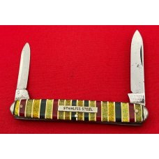 Vintage STAINLESS CUTLERY CO. (Camillus) 2-Blade Equal End Pocket Knife c.1924-1940 Glitter Stripe