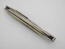Queen Cutlery Co. #46 Fish Knife in Winterbottom Bone: 5 ” closed; early 1950s, Q over STAINLESS