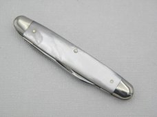 Queen Cutlery Co. #64P Sleeveboard Pen  with file blade in Pearl: 3 1/4” closed; 1958 – 1960,