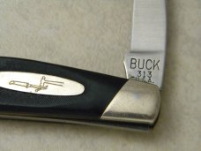 Buck USA Model # 313 Black Saw Cut Delrin Muskrat Knife c.Pre-1986 - NIB