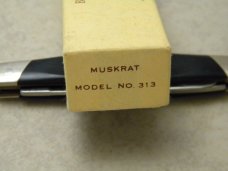 Buck USA Model # 313 Black Saw Cut Delrin Muskrat Knife c.Pre-1986 - NIB