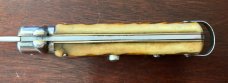 1950's French Bargeon Switchblade, Beautiful Bone Handle With Bail, Hard To Find, Unused 