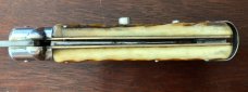 1950's French Bargeon Switchblade, Beautiful Bone Handle With Bail, Hard To Find, Unused 