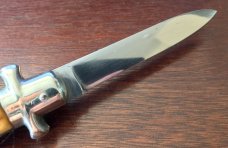 1950's French Bargeon Switchblade, Beautiful Bone Handle With Bail, Hard To Find, Unused 
