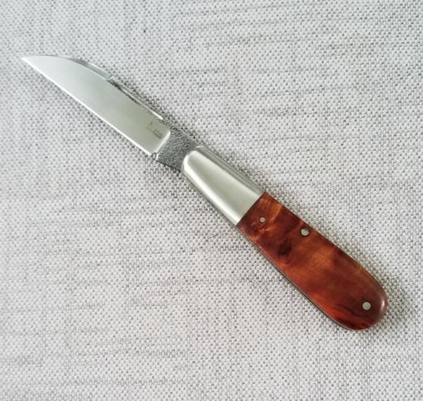 K'roo Custom Wharnie Barlow Exotic Wild Currant Root Burl..3.5" ..N690..coa/slip...brushed finish