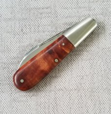 K'roo Custom Wharnie Barlow Exotic Wild Currant Root Burl..3.5" ..N690..coa/slip...brushed finish