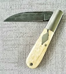 K'roo Custom Wharnie Barlow Tusk ivory and Twist Damascus..3.5..Coa/slip..2020..one of.3 damascus 