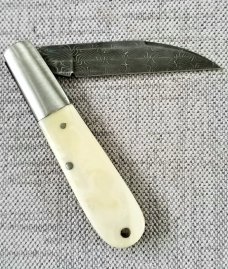 K'roo Custom Wharnie Barlow Tusk ivory and Twist Damascus..3.5..Coa/slip..2020..one of.3 damascus 