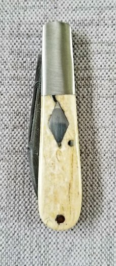 K'roo Custom Wharnie Barlow Tusk ivory and Twist Damascus..3.5..Coa/slip..2020..one of.3 damascus 