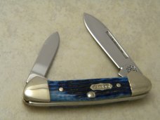 Case XX Select USA Bone 62132 Baby Butterbean Mini Canoe Knife in Tin Box