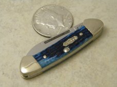 Case XX Select USA Bone 62132 Baby Butterbean Mini Canoe Knife in Tin Box