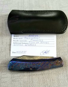 Vetrov Custom Native Knife NEW..4" Damasteel and Timascus slip & coa,just in..GRAIL Alert 