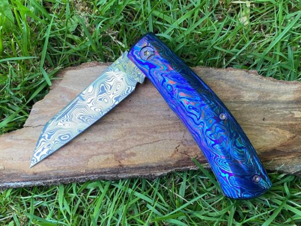 Vetrov Custom Native Knife NEW..4" Damasteel and Timascus slip & coa,just in..GRAIL Alert Vetrov Custom Native Knife NEW..4" Damasteel and Timascus slip & coa,just in..GRAIL Alert