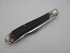 Queen Cutlery #24 Slim Trapper Burnt Orange Imitation Winterbottom bone:  4 1/16” closed, 1958 - 196