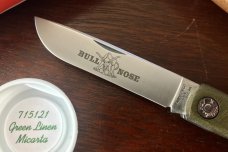 Great Eastern Cutlery Farm & Field 715121 Bullnose, Green Linen Micarta Handle, New (GEC 71) 