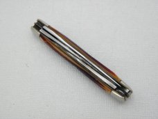 Queen Cutlery #35 Stockman Burnt Orange Imitation Winterbottom bone:  2 5/8” closed, circa 1971