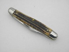 Queen Cutlery Co. #37 Stockman with leather punch in Winterbottom Bone: 4 ” closed; 1954-1957, 