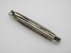 Queen Cutlery Co. #37 Stockman with leather punch in Winterbottom Bone: 4 ” closed; 1954-1957, 