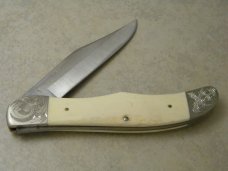Case XX Stainless USA 1 Dot W165 Scrimshawed Bone Nantucket Sleigh Ride Folding Hunter Knife  