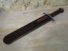 Custom D. M. Lindsey Wood 1977 Fixed Blade Sheath Knife