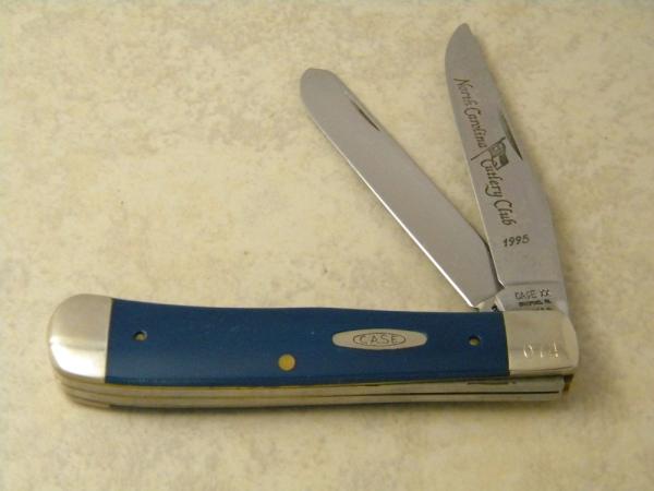 Case XX USA 1991 Blue NCCC B254 Trapper Club Knife